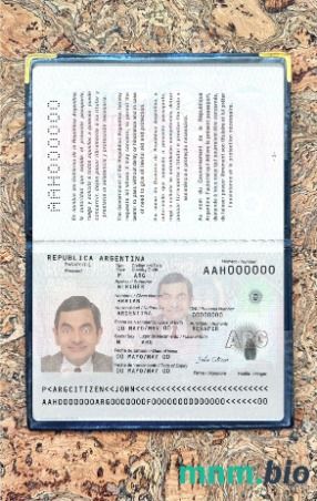 Argentyna nowy paszport 2022-obecnie fotowygląd, skan i fotorealistyczny snapshot, 2 w 1